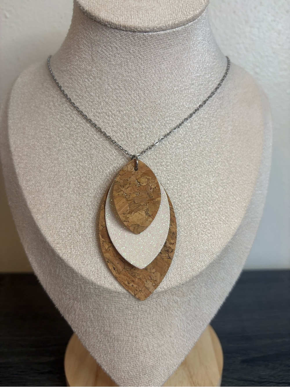 Handmade Brown/White Feathered Necklace